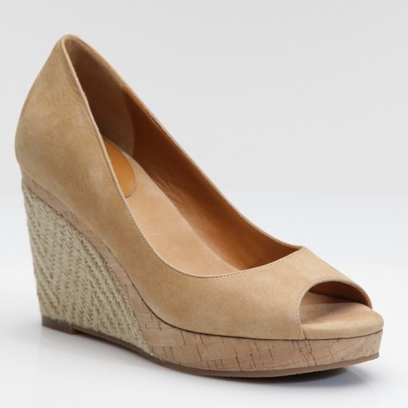 Cole Haan Shoes - Cole Haan Nike Air Delfina Tan Peep Toe Wedges